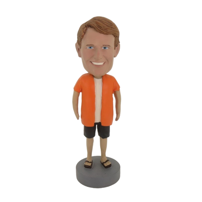 Picture of Custom Bobblehead Doll: Casual Man In Orange Shirt