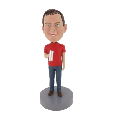 Picture of Custom Bobblehead Doll: Man Holding A Water Bottle