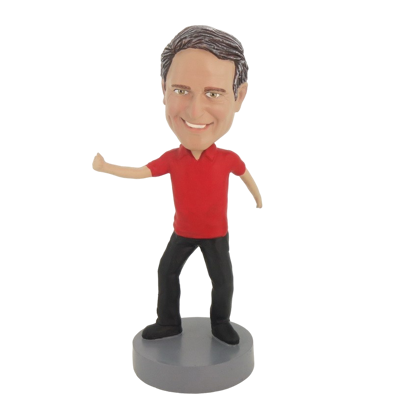Picture of Custom Bobblehead Doll: Man In Red Excercising