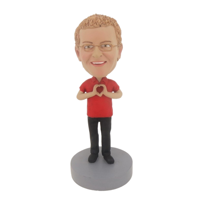 Picture of Custom Bobblehead Doll: Man With Hands In Heart Shape