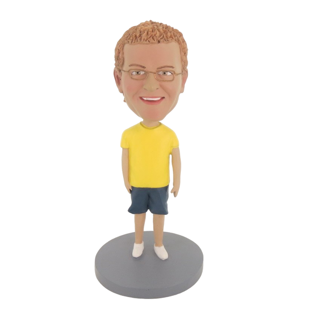 Picture of Custom Bobblehead Doll: Casual Man In Yellow and Blue