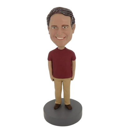 Picture of Custom Bobblehead Doll: Casual Man With Nice Smile