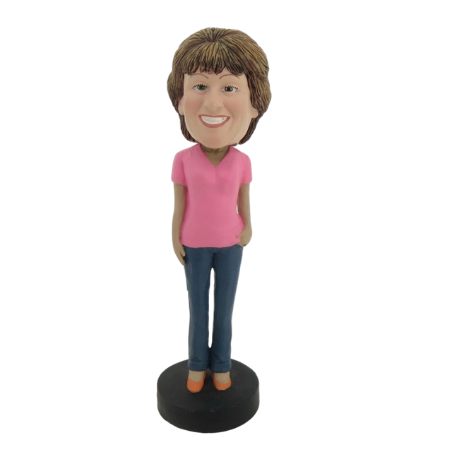 Picture of Custom Bobblehead Doll: Woman with Pink Clothes