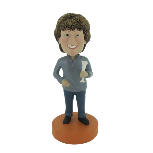 Picture of Custom Bobblehead Doll: Woman with Wine Glass