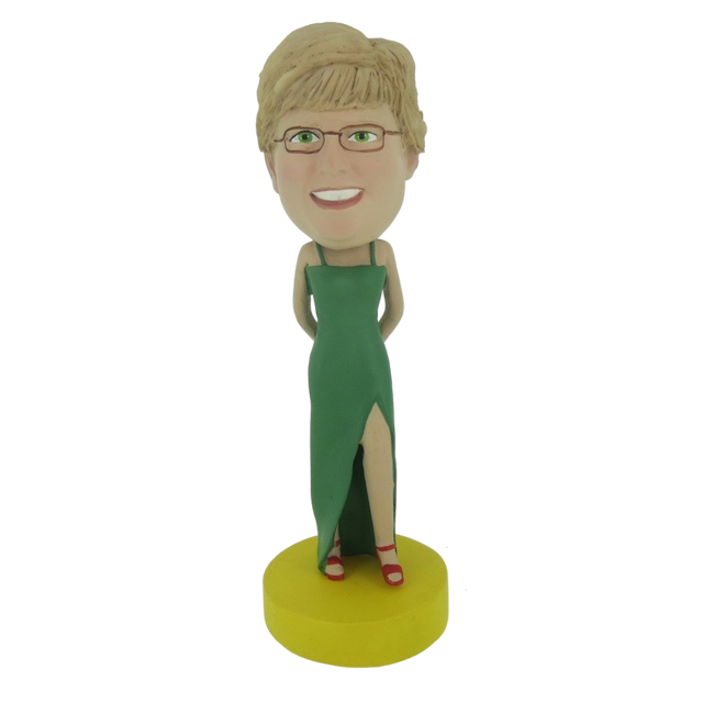 Picture of Custom Bobblehead Doll: Green Longuette Woman