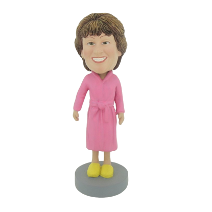 Picture of Custom Bobblehead Doll: Pink Bathrobe Woman