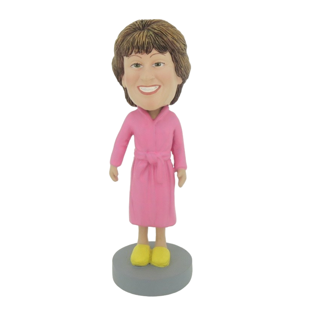 Picture of Custom Bobblehead Doll: Pink Bathrobe Woman