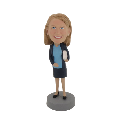 Picture of Custom Bobblehead Doll: Female Teacher with Book