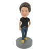 Picture of Custom Bobblehead Doll: Black Short Sleeve Woman