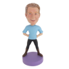 Picture of Custom Bobblehead Doll: Casual Man Enjoying Excercising