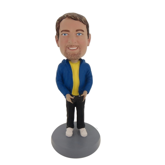 Picture of Custom Bobblehead Doll: Casual Man Playing Game