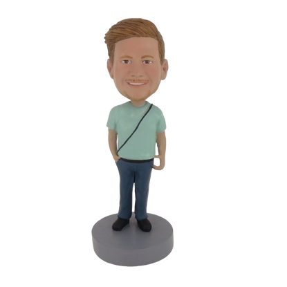 Picture of Custom Bobblehead Doll: Casual Man With A Bag