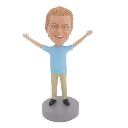 Picture of Custom Bobblehead Doll: Casual Man With Hands Up