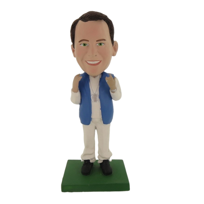 Picture of Custom Bobblehead Doll: Cool Man With Silver Medal On The Chest