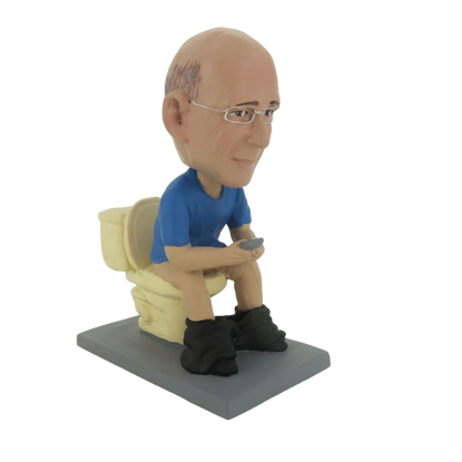 Picture of Custom Bobblehead Doll: Male Sitting On The Toilet