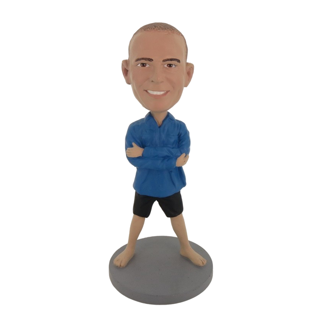 Picture of Custom Bobblehead Doll: Man In Blue Excercising