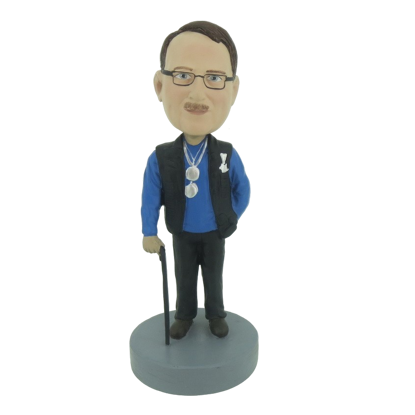 Picture of Custom Bobblehead Doll: Old Man On Walking Stick