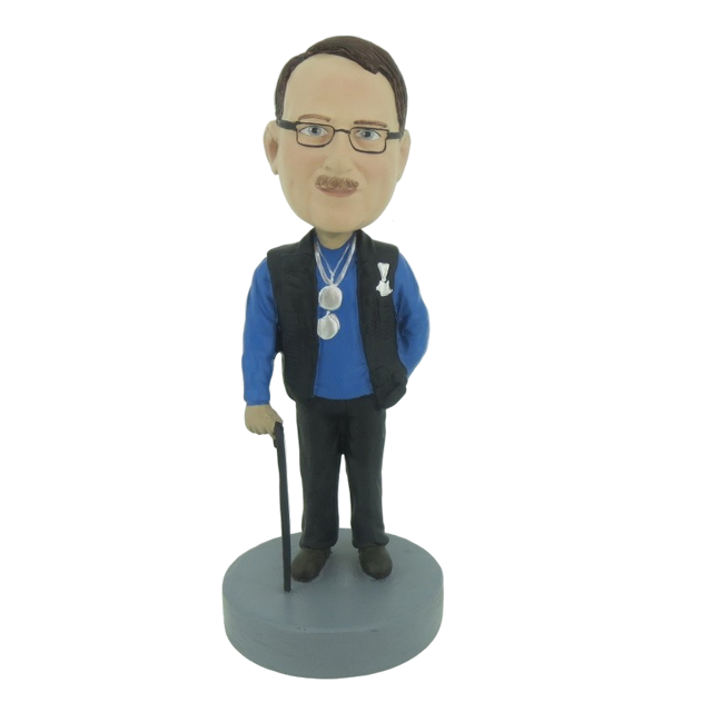 Picture of Custom Bobblehead Doll: Old Man On Walking Stick