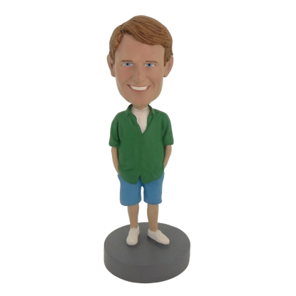 Picture of Custom Bobblehead Doll: Young Casual Man In Green