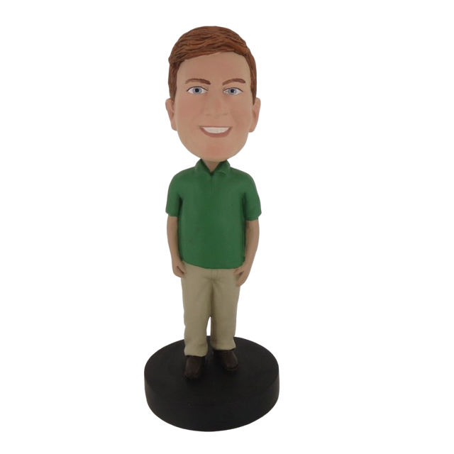 Picture of Custom Bobblehead Doll: Man In Green And Beige