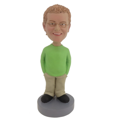 Picture of Custom Bobblehead Doll: Man In Green With Big Shoe