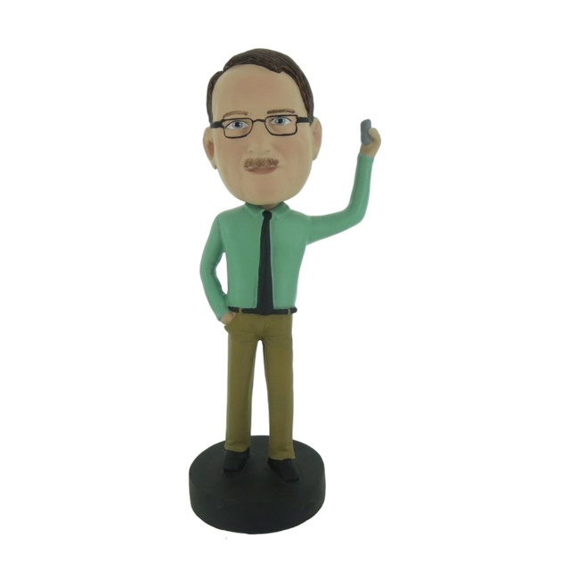 Picture of Custom Bobblehead Doll: Casual Man With Something In Left Hand Up