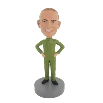 Picture of Custom Bobblehead Doll: Casual Man In Pure Green
