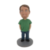 Picture of Custom Bobblehead Doll: Casual Man With Beard Having His Hands In Pocket