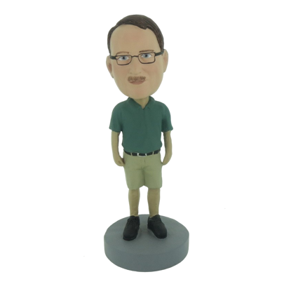 Picture of Custom Bobblehead Doll: Casual Man In Dark Green