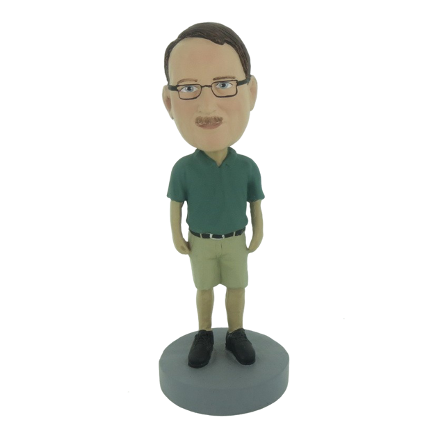 Picture of Custom Bobblehead Doll: Casual Man In Dark Green