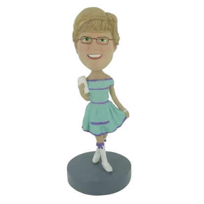 Picture of Custom Bobblehead Doll: Dress Girl with Handbag