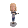 Picture of Custom Bobblehead Doll: Woman with Machine Gun