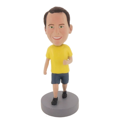 Picture of Custom Bobblehead Doll: Running Man With Yellow Short Sleeve