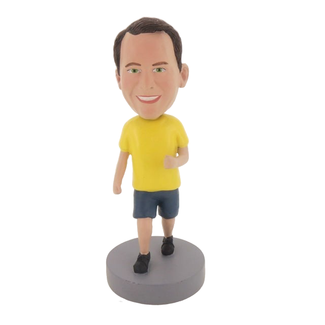 Picture of Custom Bobblehead Doll: Running Man With Yellow Short Sleeve