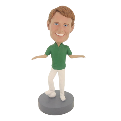 Picture of Custom Bobblehead Doll: Two Hands Out Ball Under Footer Man