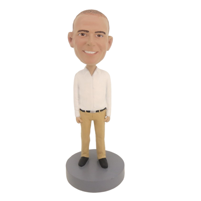 Picture of Custom Bobblehead Doll: Casual Man In White Shirt