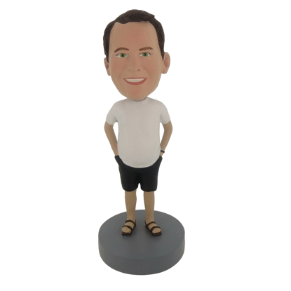 Picture of Custom Bobblehead Doll: Casual Man In Short TShirt And Jeans