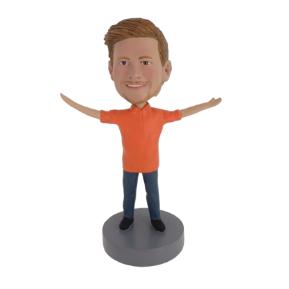Picture of Custom Bobblehead Doll: Casual Man Welcoming