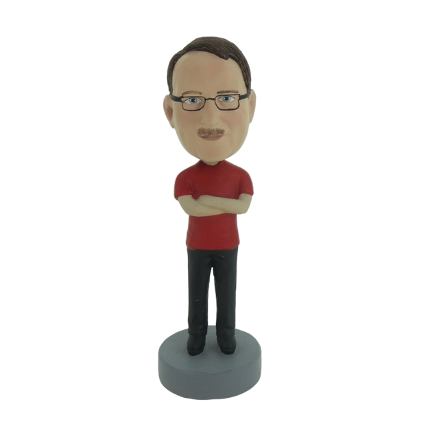 Picture of Custom Bobblehead Doll: Casual Man With Nice Red TShirt