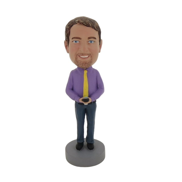 Picture of Custom Bobblehead Doll: Man Holding A Calculator