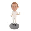 Picture of Custom Bobblehead Doll: Man In Pure White With Drink