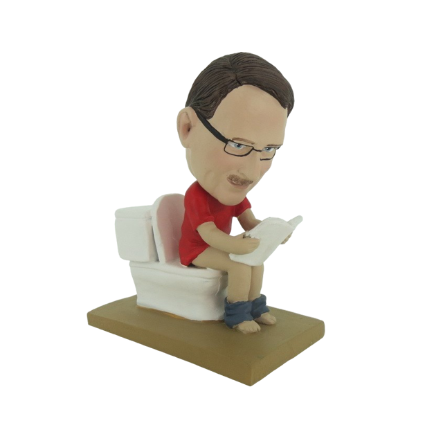 Picture of Custom Bobblehead Doll: Man Reading On Closestool