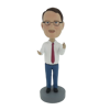 Picture of Custom Bobblehead Doll: Man In White With Red Tie