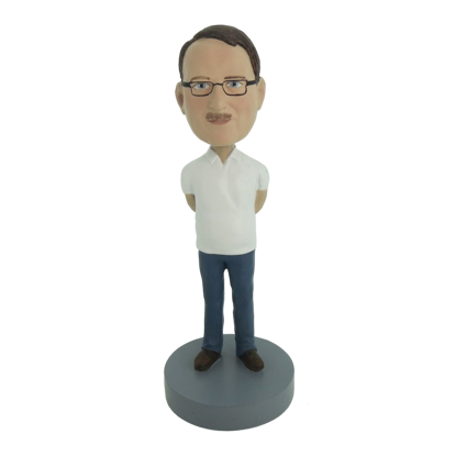 Picture of Custom Bobblehead Doll: Casual Man With Hands Behind