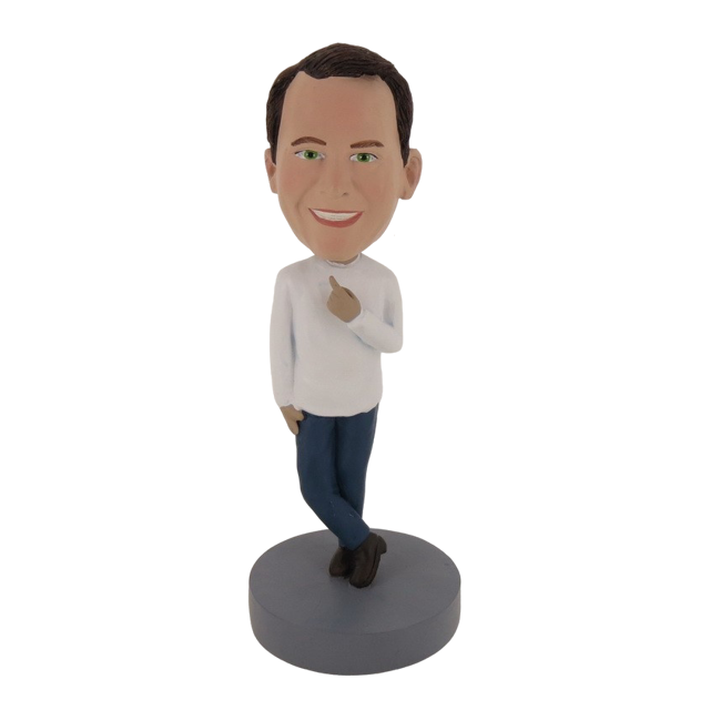 Picture of Custom Bobblehead Doll: Casual Man Finger Up
