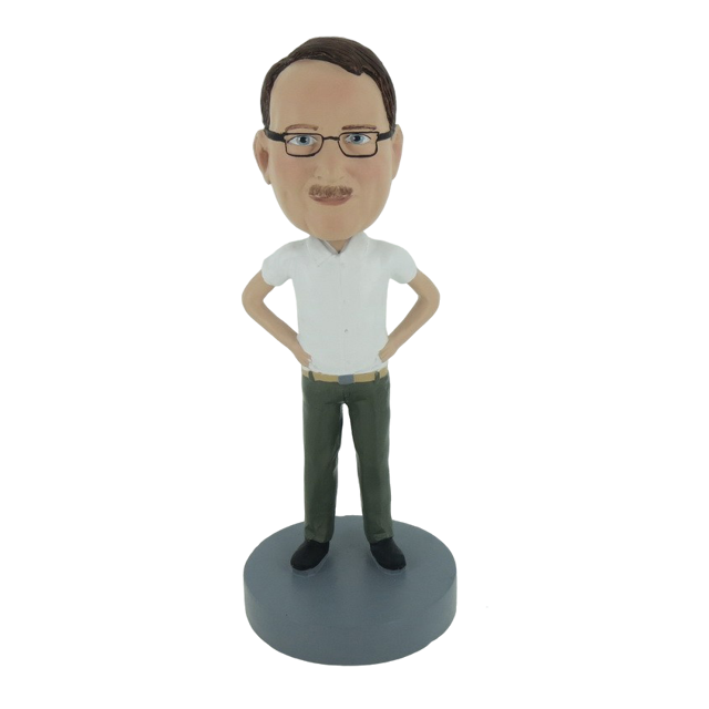 Picture of Custom Bobblehead Doll: Casual Man With Arms Akimbo