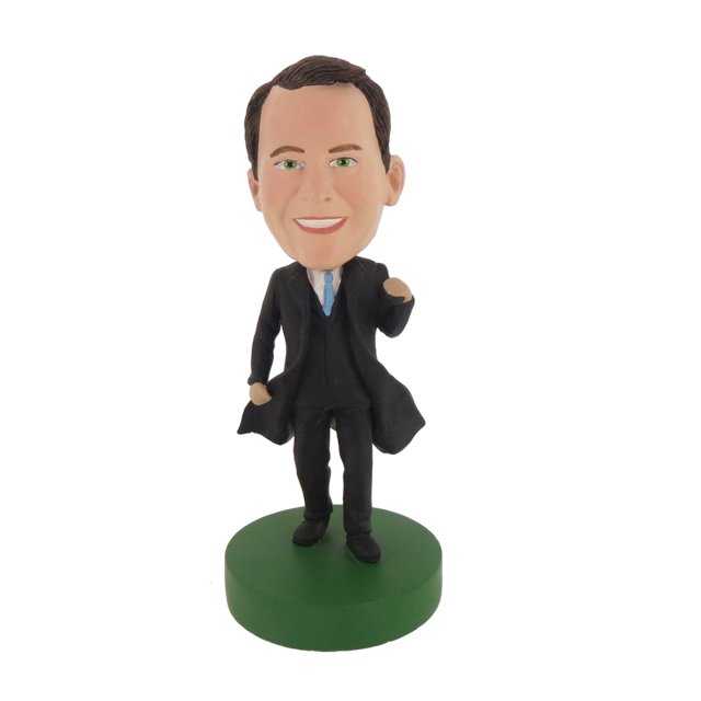 Picture of Custom Bobblehead Doll: Business Man In Black Coat