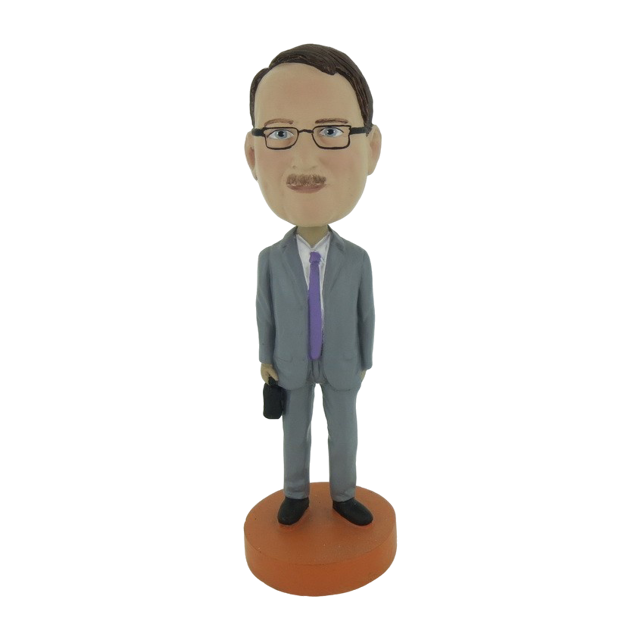 Picture of Custom Bobblehead Doll: Business Man With A Case In Hand
