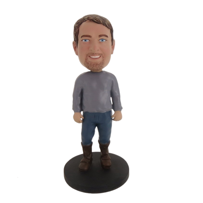 Picture of Custom Bobblehead Doll: Casual Man In Boot