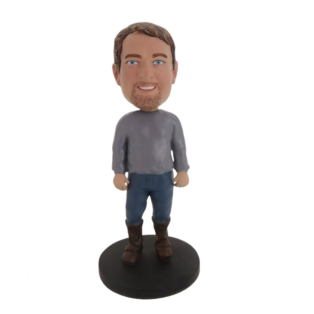 Picture of Custom Bobblehead Doll: Casual Man In Boot